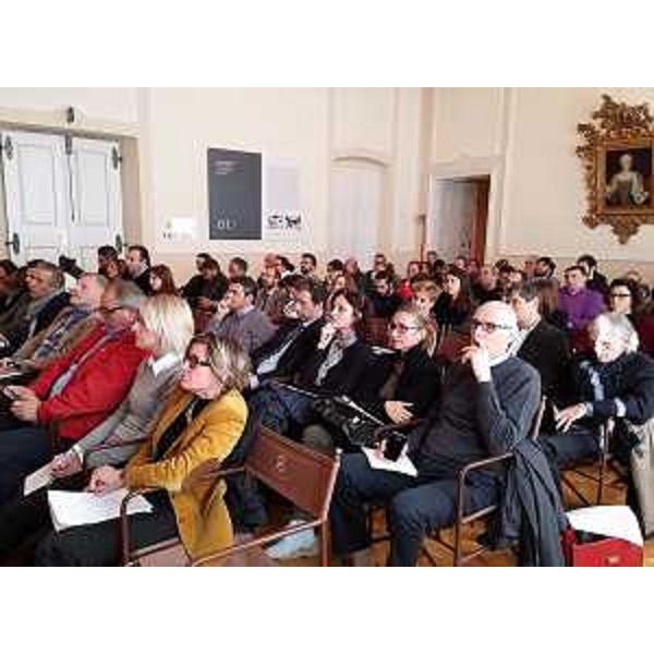 Pubblico alla presentazione del Programma Operativo Regionale (POR) del Fondo Europeo di Sviluppo Regionale (FESR) 2014-2020 del Friuli Venezia Giulia, a Palazzo Attems Petzenstein - Gorizia 20/10/2015 (Foto Bepi Pucciarelli)