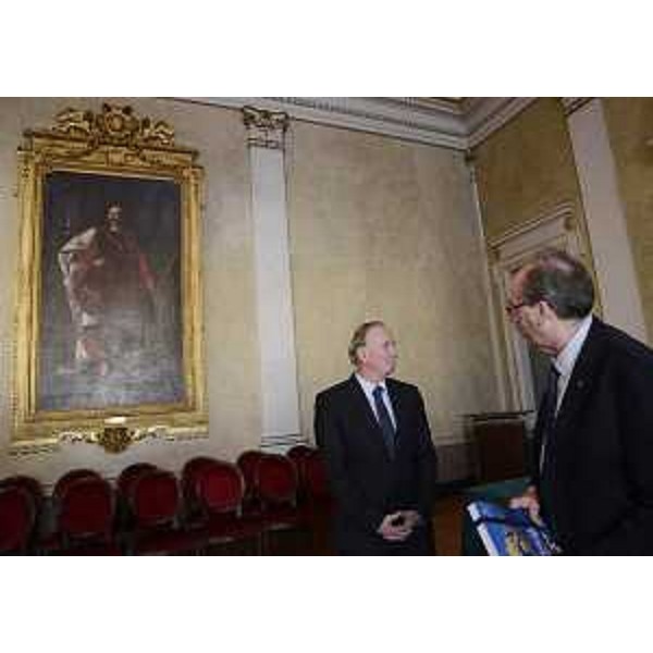 Gorazd Žmavc (Ministro Sloveni d'Oltreconfine e nel Mondo) e Gianni Torrenti (Assessore regionale Cultura e Solidarietà) nella sede della Presidenza della Regione Friuli Venezia Giulia - Trieste 20/10/2015
