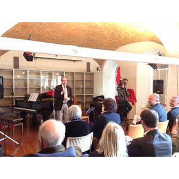 Gianni Torrenti (Assessore regionale Cultura) all'inaugurazione della mostra "Partigiani di un'altra Europa" del fotografo Danilo De Marco, a Palazzo Gopcevich - Trieste 25/10/2015