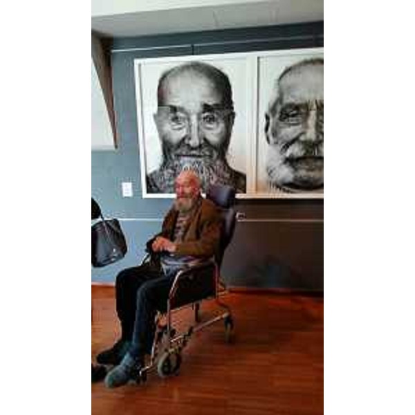 Diego Perabò "Attila" partigiano italiano, friulano di Faedis, all'inaugurazione della mostra "Partigiani di un'altra Europa" del fotografo Danilo De Marco, a Palazzo Gopcevich (25.10-08.12.2015) - Trieste 25/10/2015