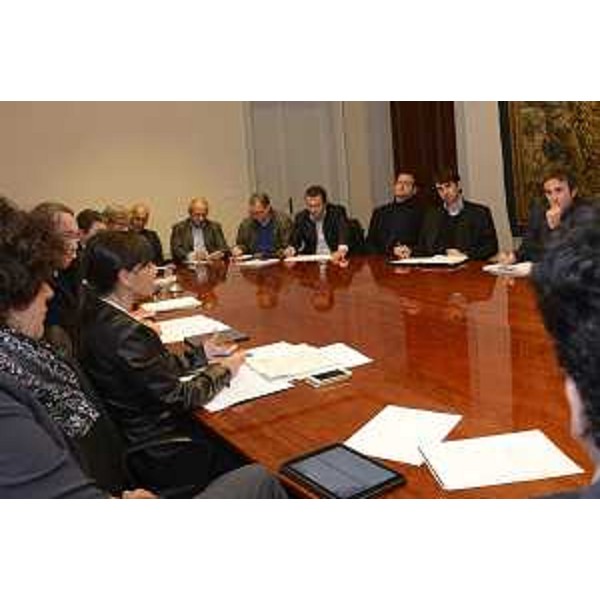 Debora Serracchiani (Presidente Regione Friuli Venezia Giulia), Sergio Bolzonello (Vicepresidente Regione FVG e assessore Attività produttive) e Loredana Panariti (Assessore regionale Lavoro) al Tavolo sulla crisi dello stabilimento di San Giovanni di Duino (TS) del Gruppo cartario Burgo - Trieste 13/11/2015