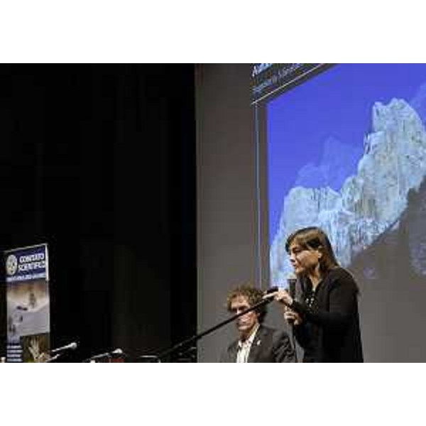 Debora Serracchiani (Presidente Regione Friuli Venezia Giulia) al convegno sulle montagne del fronte orientale nella Prima Guerra Mondiale, promosso dal Club Alpino Italiano (CAI) al Teatro Miela - Trieste 14/11/2015