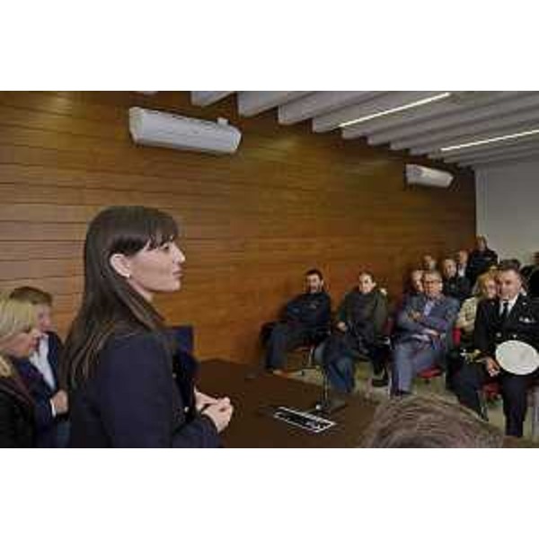 Debora Serracchiani (Presidente Regione Friuli Venezia Giulia) interviene all'inaugurazione della nuova palestra, della saletta antidoping e dell'Aula didattica intitolata a Livio Spangaro, nella sede della Società Vela Oscar Cosulich (S.V.O.C.) - Monfalcone 14/11/2015