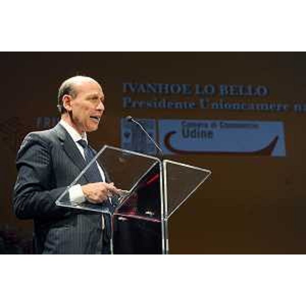 Ivanhoe Lo Bello (Presidente Unioncamere) alla LXII Premiazione del Lavoro e Progresso economico, organizzata dalla Camera di Commercio al Teatro Nuovo - Udine 18/11/2015 (Petrussi Fotopress)