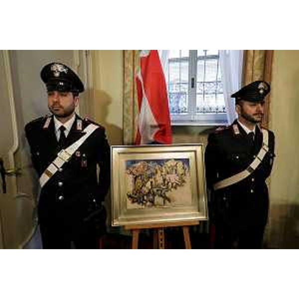 Restituzione del "Terremoto del Friuli", dipinto da Renato Guttuso, al Palazzo Lascaris, sede del Consiglio regionale della Regione Piemonte - Torino 19/11/2015 (Foto Max-Ferrero/AGF)