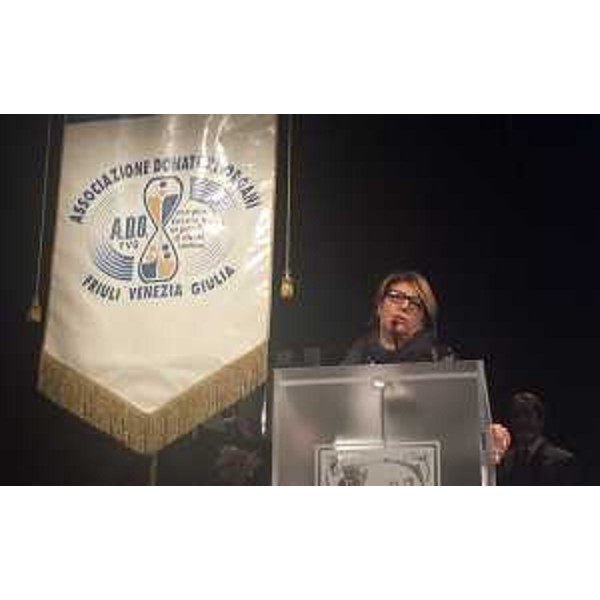 Maria Sandra Telesca (Assessore regionale Salute) alla Giornata della Riconoscenza, organizzata dall'Associazione Donatori Organi (ADO) del FVG - Udine 28/11/2015