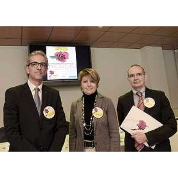 Fabrizio Cicero Santalena (Direttore Despar FVG), Maria Sandra Telesca (Assessore regionale Politiche sociali) e Pier Paolo Benetollo (Direttore generale AAS n. 3) alla conferenza stampa sulla raccolta fondi "Credevo fosse amore" di Aspiag Service S.r.l., concessionaria del marchio Despar per il Nord Est, conclusa il 29 novembre scorso - Udine 04/12/2015