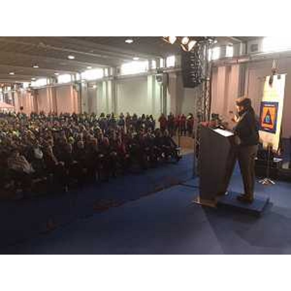 Debora Serracchiani (Presidente Regione Friuli Venezia Giulia) alla XVII Giornata del Volontariato di Protezione civile regionale, nel quartiere fieristico - Pordenone 05/12/2015