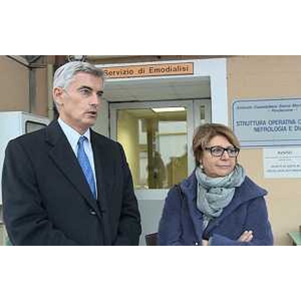 Paolo Bordon (Direttore generale Azienda Assistenza Sanitaria n. 5 "Friuli Occidentale") e Maria Sandra Telesca (Assessore regionale Salute) all'inaugurazione di una prima parte di lavori di ristrutturazione all'Ospedale - Maniago 09/12/2015