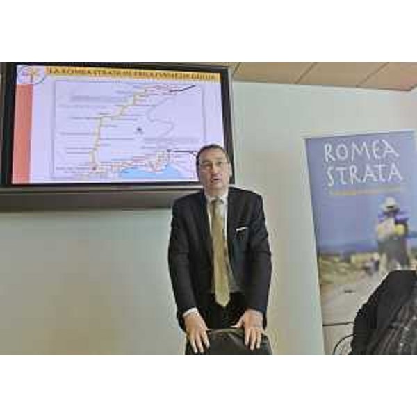 Sergio Bolzonello (Vicepresidente Regione FVG) alla presentazione del Progetto e dell'itinerario della strada di fede "Romea Strata" - Udine 10/12/2015