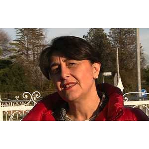 Mariagrazia Santoro (Assessore regionale Infrastrutture, Mobilità, Lavori pubblici) alla cerimonia di consegna dei lavori di "sistemazione a rotatoria" del chilometro 122+300 della statale 14, in comune di Ronchi, all'incrocio con via Tambarin (per la realizzazione del Polo intermodale) - Ronchi dei Legionari (GO) 11/12/2015