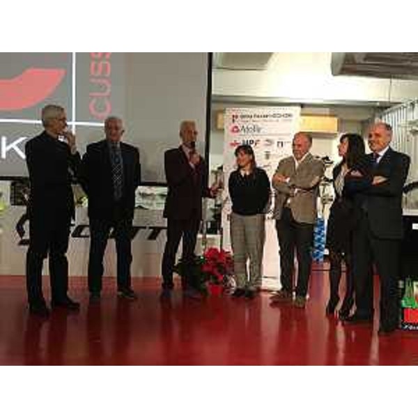 Debora Serracchiani (Presidente Regione Friuli Venezia Giulia) alla presentazione del Campionato italiano di Ciclocross (Monte Prât di Forgaria nel Friuli, 9 e 10 gennaio 2016), nel negozio Cussigh Bike - Feletto Umberto di Tavagnacco 11/12/2015