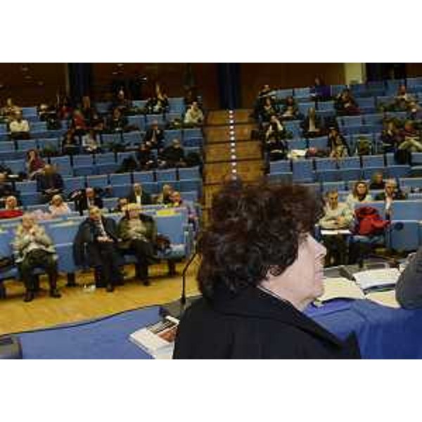 Loredana Panariti (Assessore regionale Lavoro, Formazione, Istruzione, Pari Opportunità, Politiche giovanili, Ricerca e Università) all'incontro "Il Mercato del Lavoro in FVG. Presentazione del Rapporto 2015", nell'Auditorium della Regione Friuli Venezia Giulia - Udine 21/12/2015