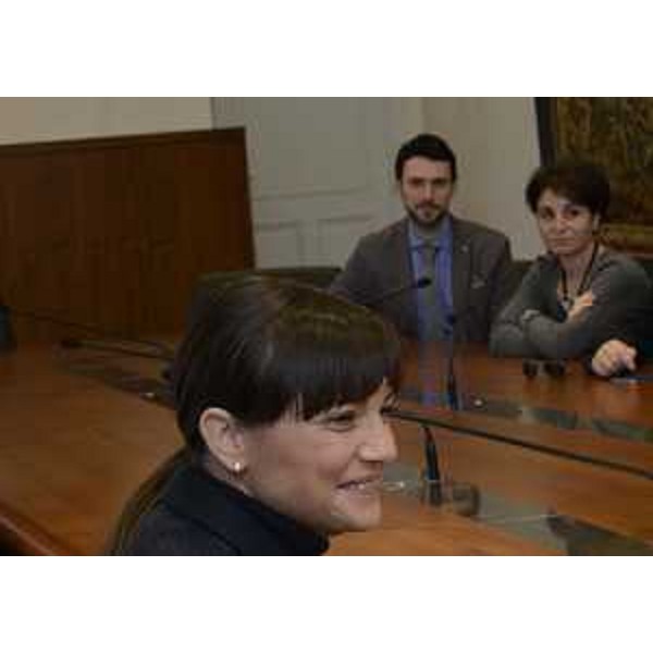 Debora Serracchiani (Presidente Regione Friuli Venezia Giulia) durante il confronto con i sindaci del Basso Friuli sull'organizzazione dell'Ospedale di Latisana e del Punto nascita di Palmanova - Trieste 18/12/2015