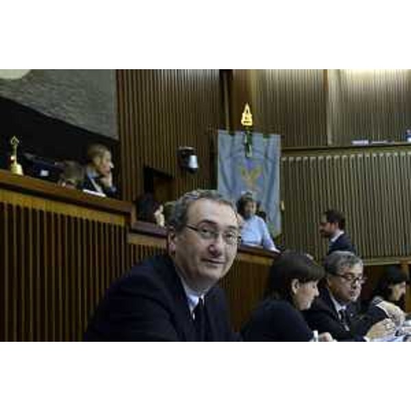 Sergio Bolzonello (Vicepresidente Regione FVG e assessore Attività produttive, Cooperazione e Turismo) nel corso della seconda giornata di esame dei provvedimenti finanziari, in Consiglio regionale - Trieste 15/12/2015