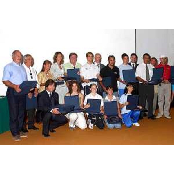 I campioni europei premiati " Aquile dello Sport" 2005 (Grado, 15/06/06)