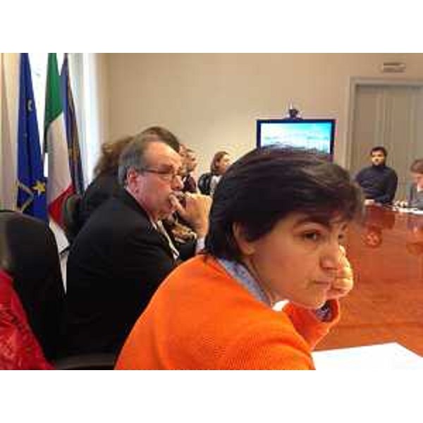 Gianni Torrenti (Assessore regionale Cultura e Solidarietà) e Fabiana Martini (Vicesindaca e assessora Pari opportunità, Pace e Diritti umani Comune Trieste) alla conferenza stampa di presentazione del Progetto europeo "Donne della Resistenza", nella sede della Regione Friuli Venezia Giulia - Trieste 12/01/2016