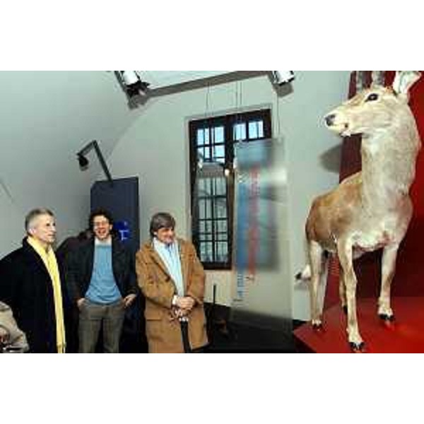 Riccardo Illy (Presidente Regione Friuli Venezia Giulia) con Luciano Caveri (Presidente Regione Valle D'Aosta) al museo della montagna (Aosta, 26/02/06)