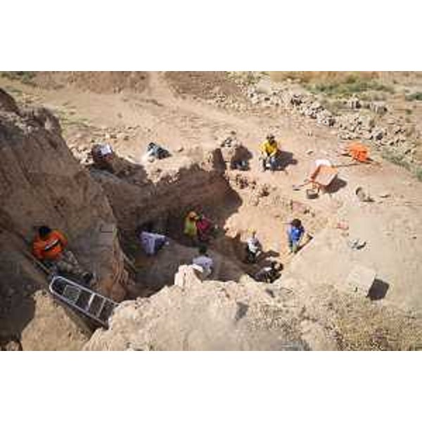 Vista dall'alto delle tombe a volta del II millennio a.C. - Tell Gomel - Kurdistan Iracheno - estate 2015 (Foto UniUd)