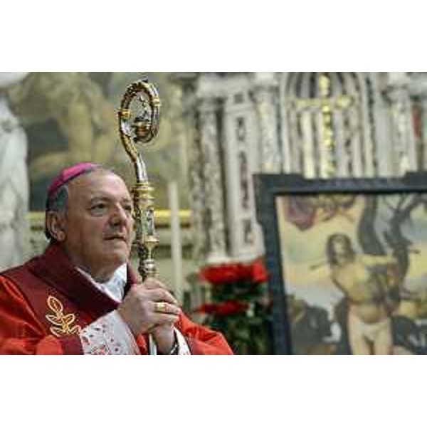 Giuseppe Pellegrini (Vescovo Diocesi Concordia-Pordenone) celebra messa in Duomo per la VII Giornata regionale della Polizia locale - Pordenone 20/01/2016