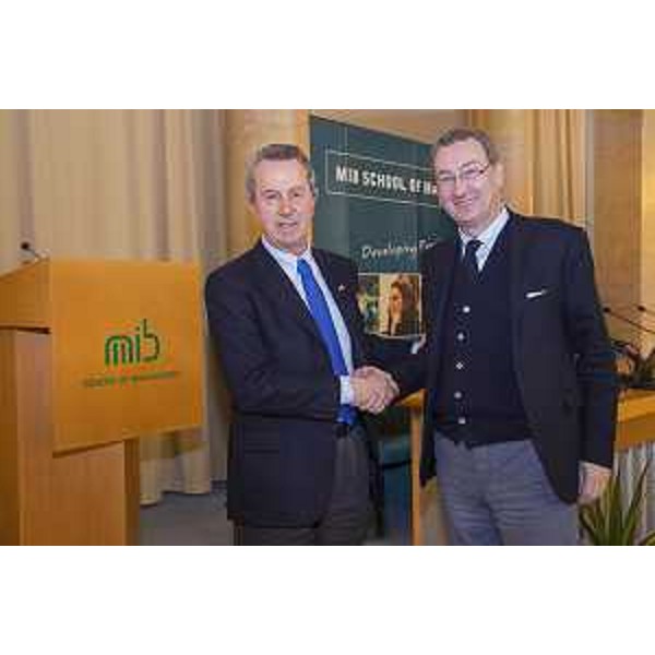 Vladimir Nanut (Direttore MIB) e Sergio Bolzonello (Vicepresidente Regione FVG e assessore Attività produttive) al MIB School of Management - Trieste 21/01/2016 (Foto Marino Sterle)