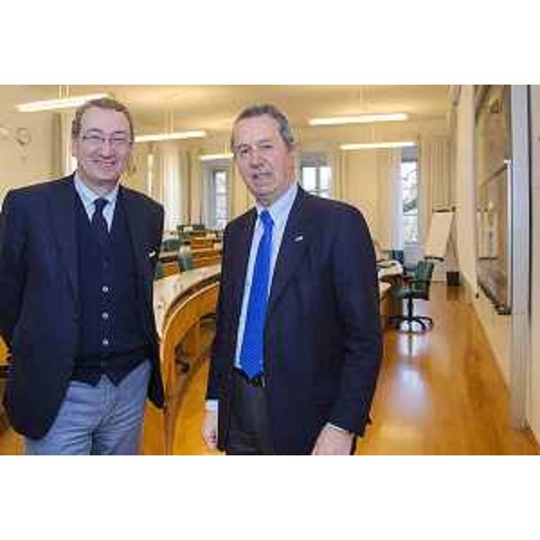 Sergio Bolzonello (Vicepresidente Regione FVG e assessore Attività produttive) e Vladimir Nanut (Direttore MIB) al MIB School of Management - Trieste 21/01/2016 (Foto Marino Sterle)