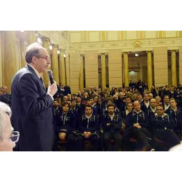 Gianni Torrenti (Assessore regionale Sport) alla cerimonia di premiazione degli atleti triestini che nel 2015 hanno difeso i colori della nazionale italiana in diverse discipline sportive, al Ridotto del Teatro Verdi - Trieste 22/01/2016