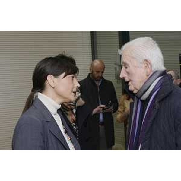 Debora Serracchiani (Presidente Regione Friuli Venezia Giulia) e Fulvio Camerini alla presentazione dello studio sull'applicazione dello Scalp Cooling, presso il Polo Tecnologico dell'Ospedale Maggiore - Trieste 28/01/2016