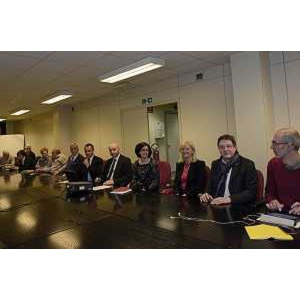 Sara Vito (Assessore regionale Ambiente), Silvia Altran (Sindaco Monfalcone) ed Enrico Gherghetta (Presidente Provincia Gorizia) al Tavolo di confronto permanente sulla qualità dell'aria nel territorio di Monfalcone - Trieste 29/01/2016