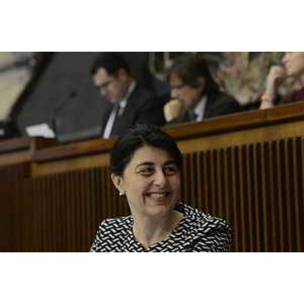 Mariagrazia Santoro (Assessore regionale Infrastrutture e Territorio) nell'Aula del Consiglio regionale - Trieste 01/02/2016
