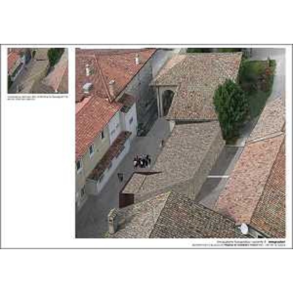 Simulazione fotografica del Progetto di riqualificazione del sito conosciuto come ex Stalla Violin sul lato Nord di piazza Capitolo ad Aquileia (Immagine Fondazione Aquileia)