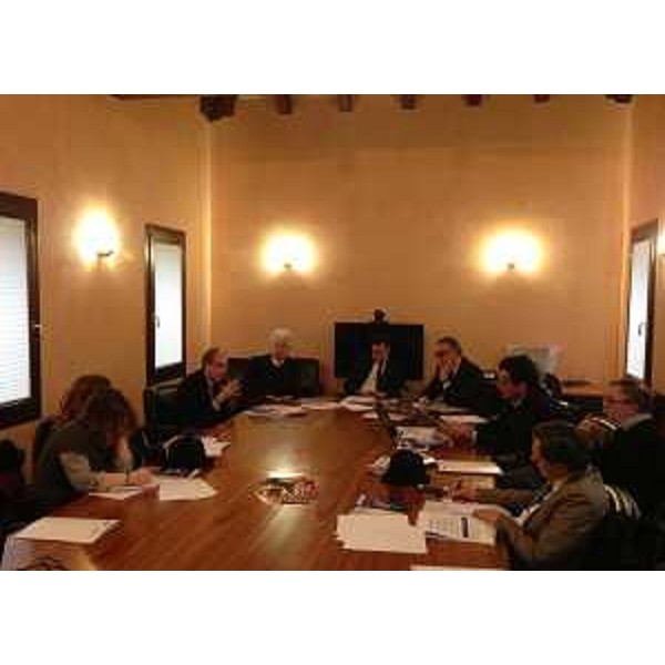 Gianni Torrenti (Assessore regionale Cultura) alla presentazione dell'attività svolta dal CORECOM nel 2015, con Giovanni Marzini e Alessandro Tesini (Presidente e vicepresidente CORECOM), Franco Iacop (Presidente Consiglio regionale) e Claudio Pedrotti (Sindaco Pordenone e presidente Provincia) - Pordenone 03/02/2016