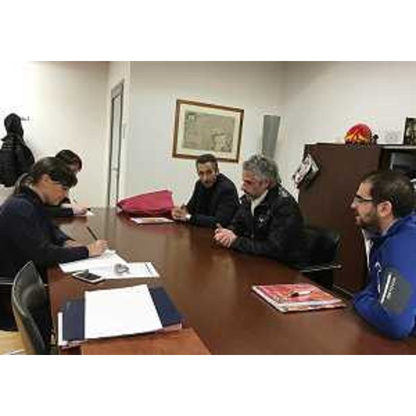 Debora Serracchiani (Presidente Regione Friuli Venezia Giulia) incontra Daniele Mozzi, Vladimiro Todesco e Sergio Buricelli (Segretario, presidente e vicepresidente Corpo Nazionale Soccorso Alpino e Speleologico / CNSAS FVG) - Udine 09/02/2016