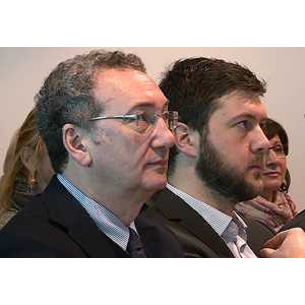 Sergio Bolzonello (Vicepresidente Regione FVG e assessore Attività produttive, Turismo e Cooperazione) alla presentazione del video sull'arte di Luciano Ceschia (progetto realizzato dall'Associazione Femines Furlanes Fuartes) - Udine 11/02/2016