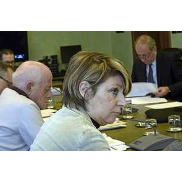 Franco Rotelli (Presidente III Commissione) e Maria Sandra Telesca (Assessore regionale Salute, Integrazione socio-sanitaria, Politiche sociali e Famiglia) durante la riunione della III Commissione consiliare - Trieste 11/02/2016