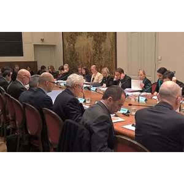 Klemen Potisek (Segretario di Stato Ministero Infrastrutture Slovenia) e Ingrid Sergas (Console generale Repubblica di Slovenia a Trieste) al Tavolo tecnico dedicato a "Trasporti, Ambiente, Energia e Pianificazione territoriale" del Comitato congiunto FVG-Slovenia - Trieste 17/02/2016