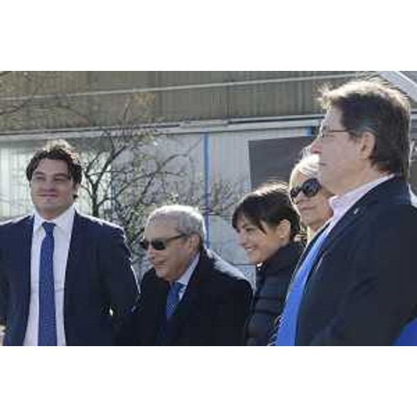 Domenico Gentile (Vicepresidente Consorzio Blue Line Group), Giuseppe Bono (Amministratore delegato Fincantieri), Debora Serracchiani (Presidente Regione Friuli Venezia Giulia), Silvia Altran (Sindaco Monfalcone) ed Enrico Gherghetta (Presidente Provincia Gorizia) all'inaugurazione delle strutture del Progetto formativo MonBlock presso il Consorzio Blue Line Group - Monfalcone 20/02/2016