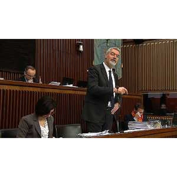 Paolo Panontin (Assessore regionale Autonomie locali e Coordinamento Riforme, Comparto unico, Sistemi informativi, Caccia e Risorse ittiche, delegato Protezione civile) nell'Aula del Consiglio regionale - Trieste 24/02/2016 (Foto ACON Pinesich)