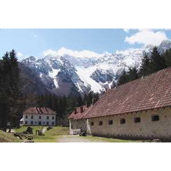 Valcellina: Villa Emma in Val Prescudin e la Val Tasseit sullo sfondo. Foto: Archivio del Corpo forestale regionale - Marco Pradella