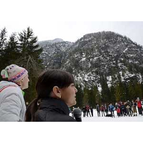 Boris Preschern (Sindaco Malborghetto-Valbruna) e Debora Serracchiani (Presidente Regione Friuli Venezia Giulia) all'inaugurazione del Percorso invernale della Val Saisera / Saisera Wild Track - Malborghetto-Valbruna 27/02/2016