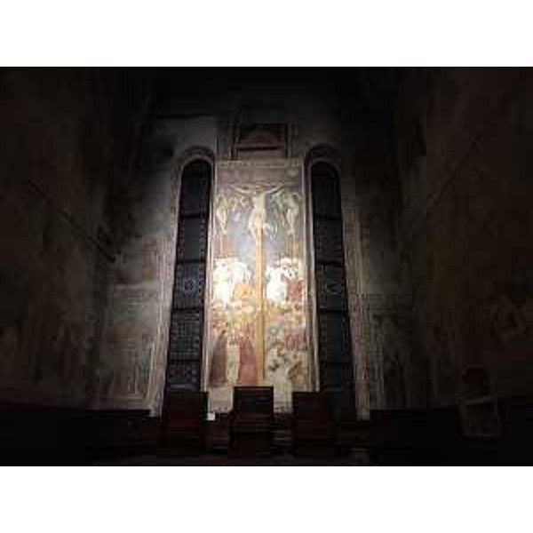 Il restaurato affresco della Crocifissione situato nella parte absidale del Duomo di Santa Maria Maggiore - Spilimbergo 03/03/2016