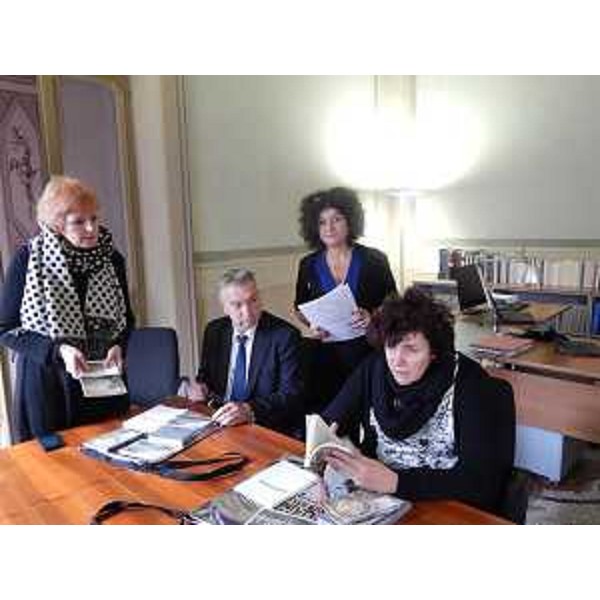 Donata Levi (Direttrice Scuola), Antonio Feruglio (Direttore servizio Interventi Diritto Studi superiori ARDiSS Udine), Francesca Rinaldis (Responsabile amministrativa Scuola) e Loredana Panariti (Assessore regionale Formazione, Istruzione, Ricerca e Università) nella sede della Scuola Superiore dell'Università udinese, a Palazzo Garzolini di Toppo Wassermann - Udine 10/03/2016
