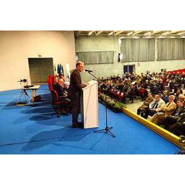 Valter Pezzarini (Presidente Comitato UNPLI FVG) all'assemblea annuale del Comitato regionale del Friuli Venezia Giulia dell'Unione Nazionale Pro Loco d'Italia (UNPLI) - Pozzuolo del Friuli 02/04/2016