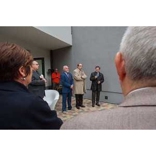 Nerio Nesladek (Sindaco Muggia), Gianni Torrenti (Assessore regionale Cultura) e Lucio Delcaro (Vicepresidente CdA Fondazione CRTrieste) all'inaugurazione della Biblioteca comunale Edoardo Guglia - Muggia 04/04/2016 (Foto Studio Sandrinelli S.r.l.)