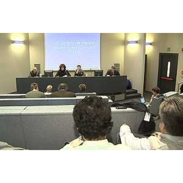 Loredana Panariti (Assessore regionale Lavoro, Formazione, Istruzione, Pari Opportunità, Politiche giovanili, Ricerca e Università) all'incontro con le organizzazioni sindacali per fornire le indicazioni sull'andamento del mercato del lavoro nella provincia di Trieste, nella Sala Tessitori del Consiglio regionale - Trieste 05/04/2016