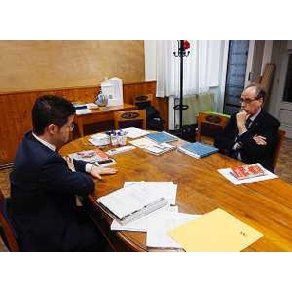 Markus Maurmair (Sindaco Valvasone Arzene) e Gianni Torrenti (Assessore regionale Cultura) in Municipio - Valvasone Arzene 08/04/2016