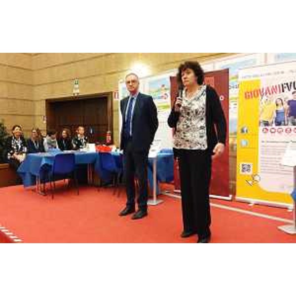 Maurizio Fermeglia (Rettore Università Trieste) e Loredana Panariti (Assessore regionale Lavoro, Formazione, Istruzione, Ricerca e Università) all'apertura della settima edizione di Job@UniTS, il Career day dell'Ateneo giuliano - Trieste 14/04/2016