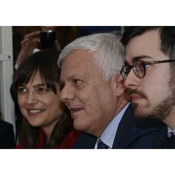 Debora Serracchiani (Presidente Regione Friuli Venezia Giulia) e Gian Luca Galletti (Ministro Ambiente e Tutela Territorio e Mare) alla settima assemblea nazionale ANCI Giovani, sul tema "La Città che vorrei", alla Stazione Marittima - Trieste 15/04/2016