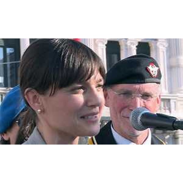 Debora Serracchiani (Presidente Regione Friuli Venezia Giulia) alla cerimonia di lettura dei nomi dei Caduti nella Grande Guerra, in piazza Unità d'Italia - Trieste 16/04/2016