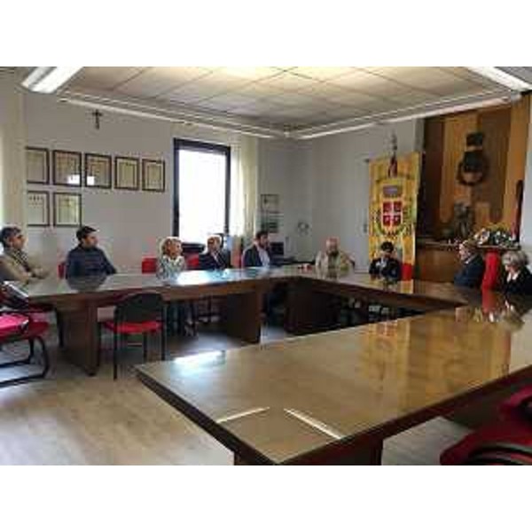 Franco Cristin (Consigliere comunale), Debora Serracchiani (Presidente Regione Friuli Venezia Giulia) e Claudio Bignolin (Sindaco San Pier d'Isonzo), in Municipio - San Pier d'Isonzo 18/04/2016